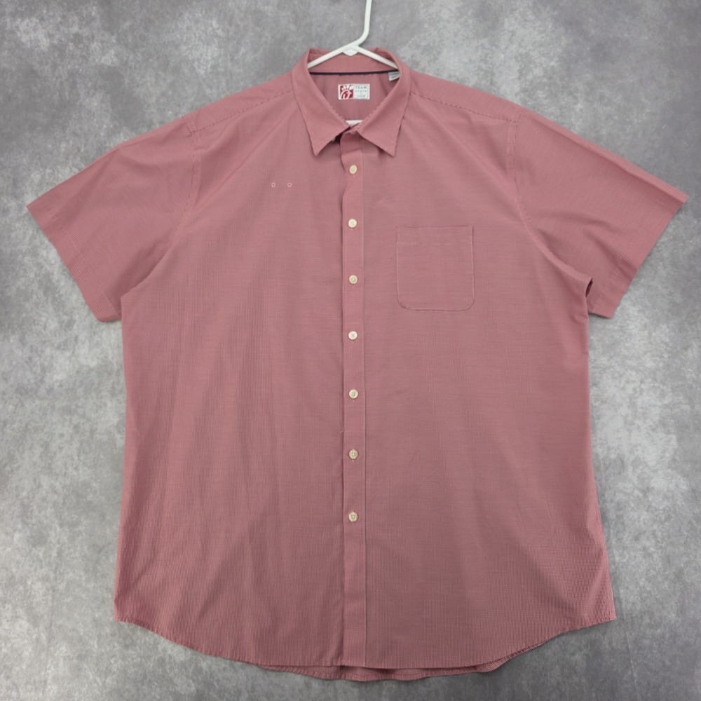 Chick-Fil-A Team Style Oobe Red Gingham Short Sleeve Button Down Shirt 2XL - Picture 2 of 10